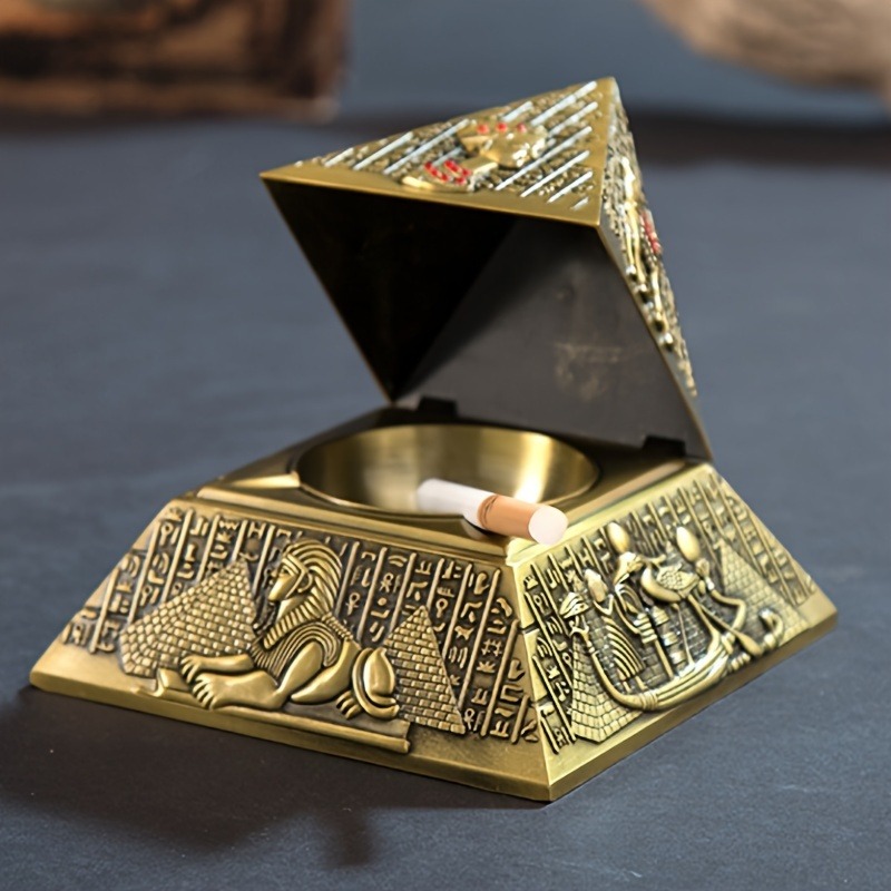 Vintage Collectible Ashtrays - Mısır Firavunu Piramit Küllük Masaüstü Dekoru