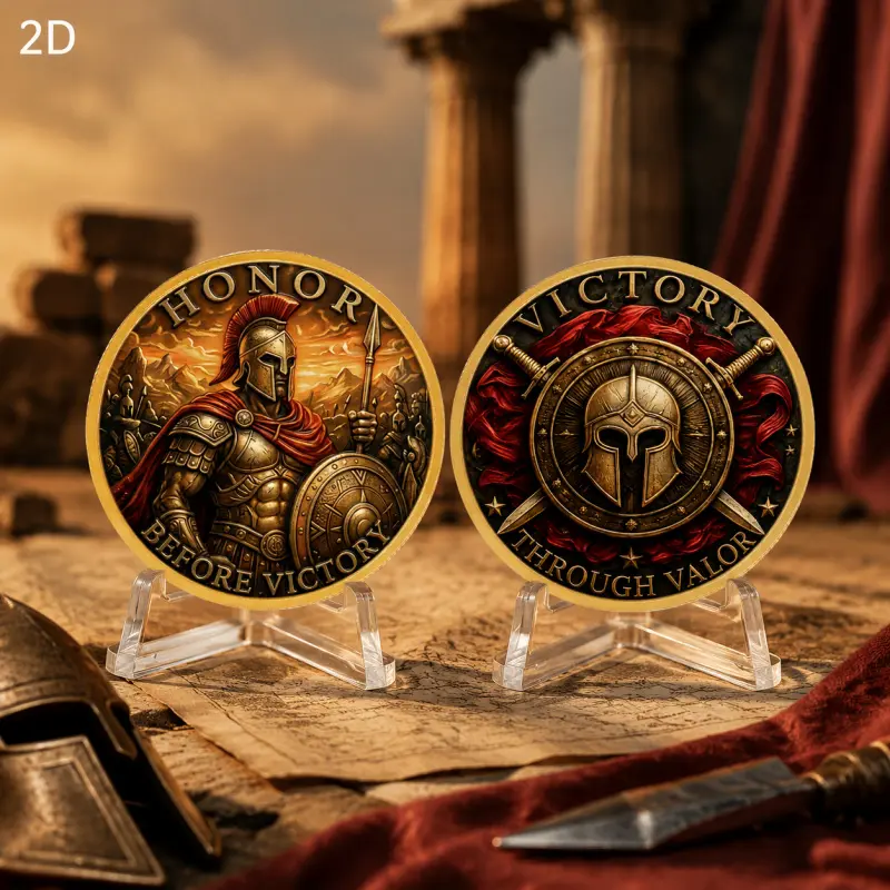 Vintage Collectible Coins - Eski dönem Sparta savaşçısı temalı, 2
