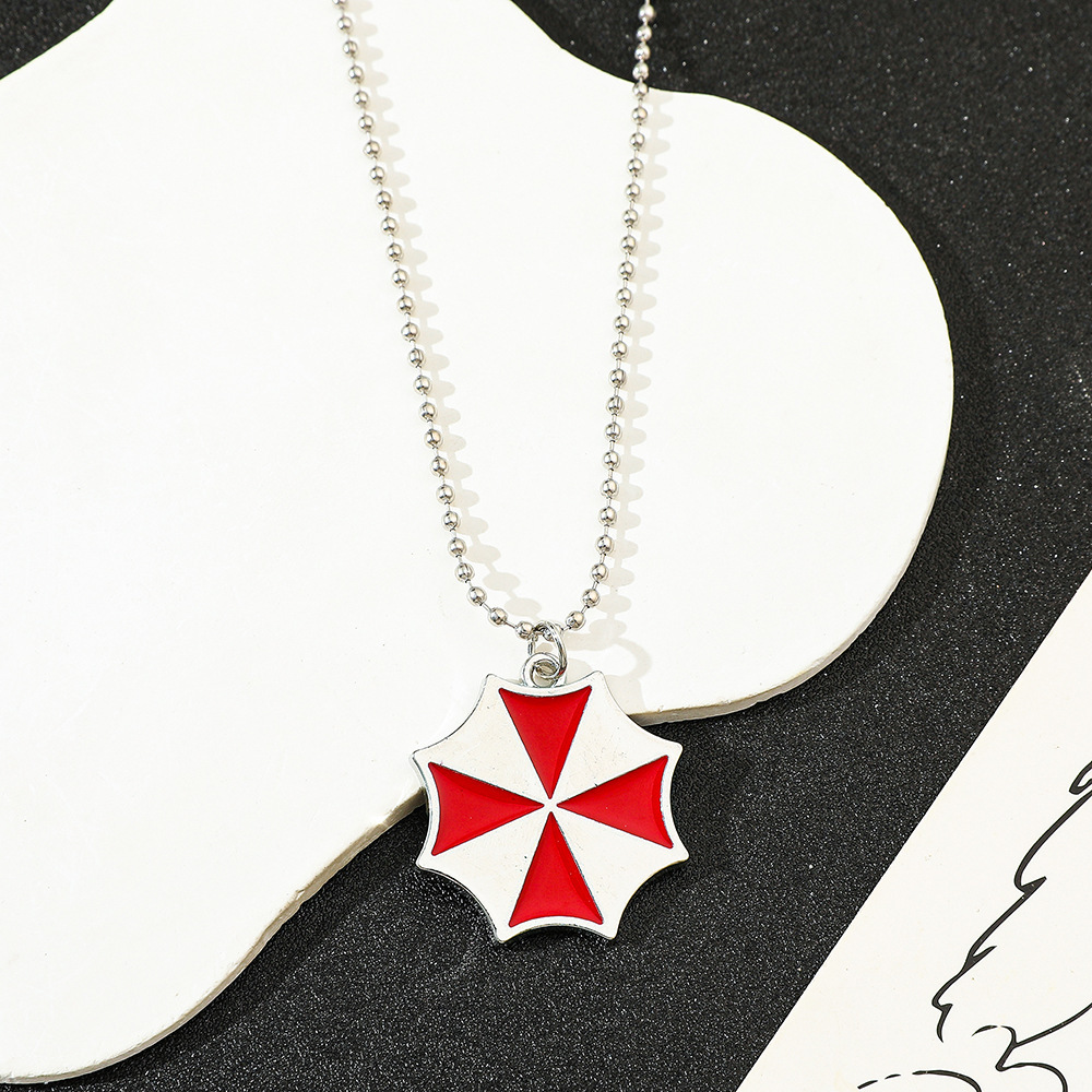 Vintage Collectible Accessories - Vintage Moda Kırmızı Şemsiye Kolye Kolye