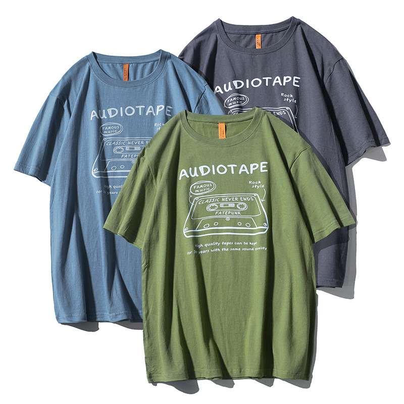 Vintage Collectible Clothing - Amerikan Retro Alfabe Kısa Kollu Tişört