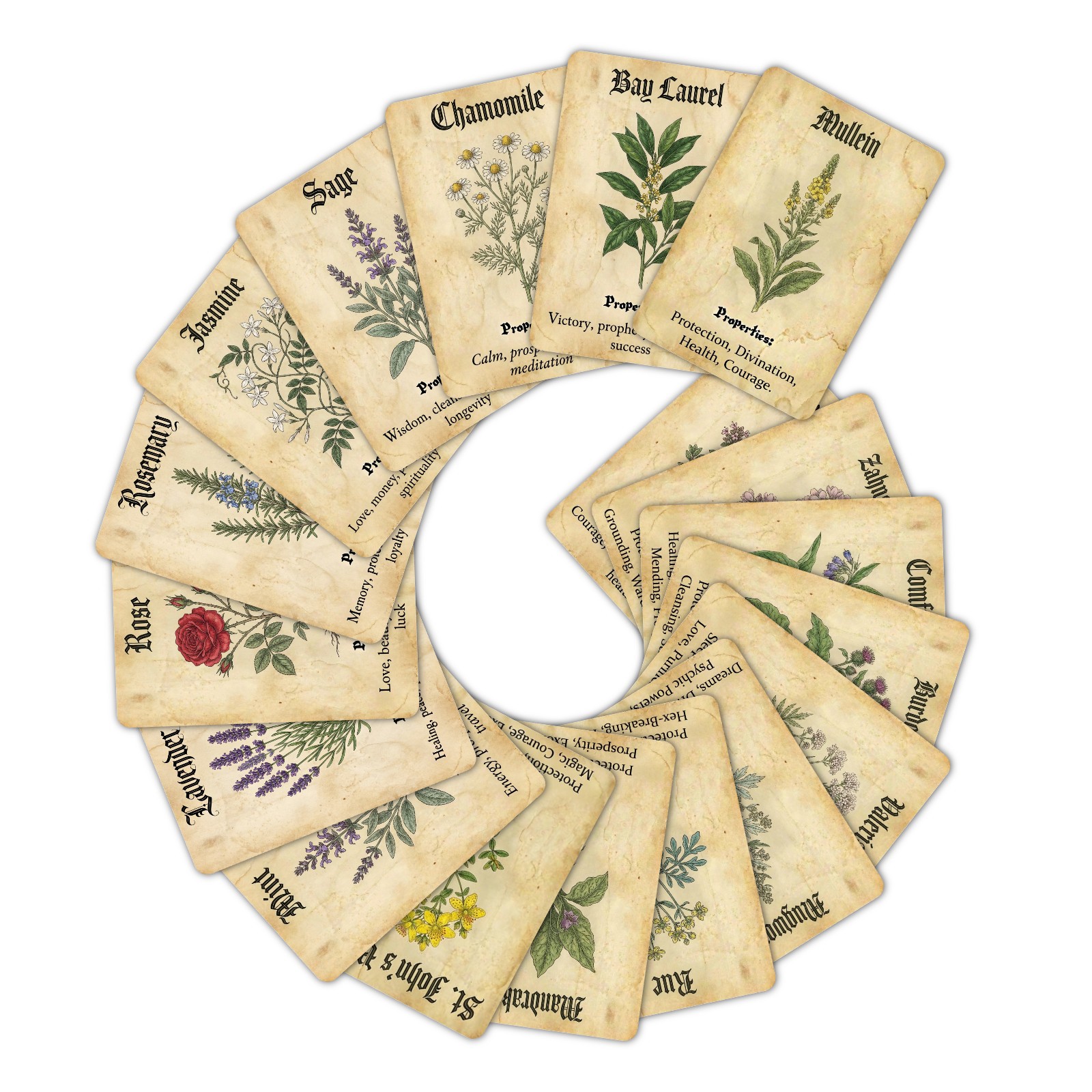 Vintage Sihirli Bitki Temalı B - Vintage Collectible Cards incelemesi ve fiyatı