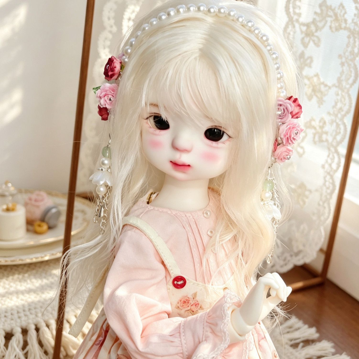 El Yapımı İnci Çiçekli Bebek S - Vintage Collectible Accessories incelemesi ve fiyatı